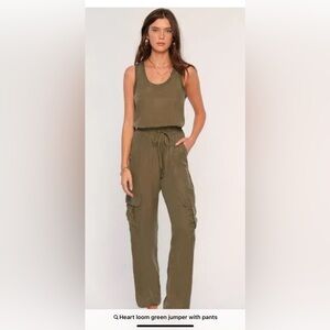 Heartloom Khaki Sleeveless Jumpsuit